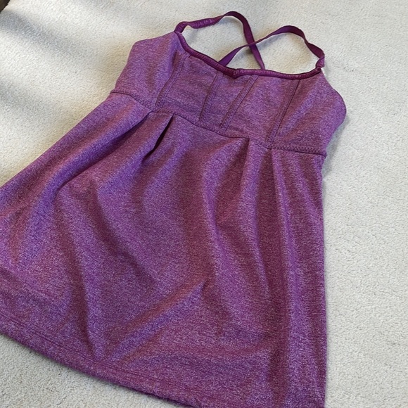 lululemon Bulerias Tank size 6 with Drawstring Waistband heathered dewberry - Picture 2 of 7